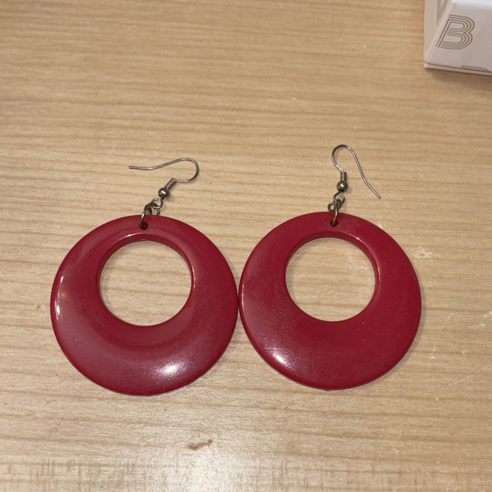 Vintage Pink 70s Disco Earrings